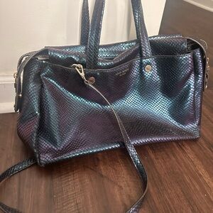 Henri Bendel Holographic Bowery Snake Print Satchel- limited edition series